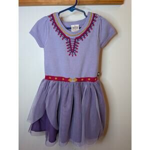 Disney Wish Asha Character Dress Purple Tulle Embroidered Girls Size 4T